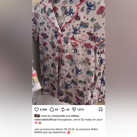 Limited Edition Roller Rabbit Georgetown Monkey Collection Short-Sleeve PJs - Picture 5 of 5